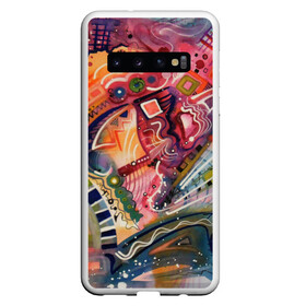 Чехол для Samsung Galaxy S10 с принтом HAPPY END в Санкт-Петербурге, Силикон | Область печати: задняя сторона чехла, без боковых панелей | Тематика изображения на принте: abstract | абстракция | волны | квадраты | полосы