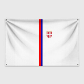 Флаг-баннер с принтом Сборная Сербии в Санкт-Петербурге, 100% полиэстер | размер 67 х 109 см, плотность ткани — 95 г/м2; по краям флага есть четыре люверса для крепления | дзюба | лига наций | последние новости | россия | сборная россии | сербия | сербия россия | сербия россия обзор | спорт | футбол | черчесов