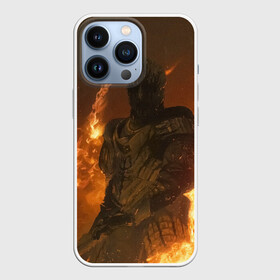 Чехол для iPhone 13 Pro с принтом MORTAL SHELL WARRIOR в Санкт-Петербурге,  |  | Тематика изображения на принте: mortal | mortalshell | shell | меч | мортал | морталшэл | огонь | рыцарь