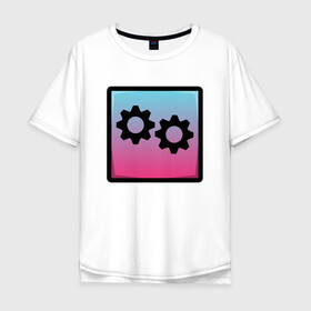 Мужская футболка хлопок Oversize с принтом Geometry Dash | Gear (Z) в Санкт-Петербурге, 100% хлопок | свободный крой, круглый ворот, “спинка” длиннее передней части | 2d | arcade | game | geometry dash | meltdown | robtop | аркада | геометрический тире | раннер