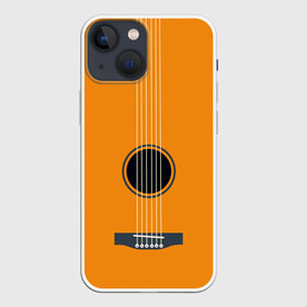 Чехол для iPhone 13 mini с принтом ГИТАРА в Санкт-Петербурге,  |  | guitar | instrument | musuc | orange | pop | rock | гитара | инструмент | музыка | панк | рок | струны | фолк
