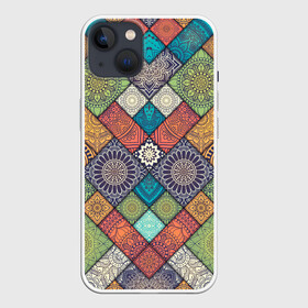 Чехол для iPhone 13 с принтом ЛОСКУТНАЯ ВЫШИВКА в Санкт-Петербурге,  |  | color | flowers | pattern | texture | восточный | летний | лоскуты | мозаика | разноцветные | текстуры | узор | цветы | яркий