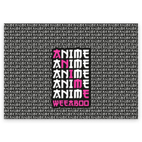 Поздравительная открытка с принтом Anime weeaboo в Санкт-Петербурге, 100% бумага | плотность бумаги 280 г/м2, матовая, на обратной стороне линовка и место для марки
 | ahegao | anime | baka | chibi | desu | kohai | nani | neko | otaku | senpai | sensei | waifu | weeaboo | weeb | аниме | анимешник | анимешница | ахегао | бака | вайфу | виабу | десу | кохай | культура | нани | неко | отаку | сенпай | сенсеи | тренд | чиби