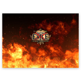 Поздравительная открытка с принтом Path of Exile Logo | Путь изгнанника Лого (Z) в Санкт-Петербурге, 100% бумага | плотность бумаги 280 г/м2, матовая, на обратной стороне линовка и место для марки
 | exile | game | path of exile | rpg | берсерк | вождь | дикарь | дуэлянт | игра | покоритель | путь изгнанника | рпг
