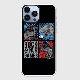 Чехол для iPhone 13 Pro Max с принтом Rock Star Dino Динозавр геймер в Санкт-Петербурге,  |  | dino | games | roar | rock | rock star | t rex | дино | динозавр | динозавры | рок | рокер