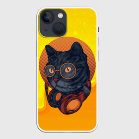 Чехол для iPhone 13 mini с принтом D.j Cat Кот диджей в Санкт-Петербурге,  |  | диджей | кот | кот диджей | котенок | котик | кошка | музыка | музыкант | наушники | техно | электроника