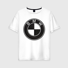Женская футболка хлопок Oversize с принтом BMW LOGO CARBON в Санкт-Петербурге, 100% хлопок | свободный крой, круглый ворот, спущенный рукав, длина до линии бедер
 | bmw | абстракция | авто | автомобиль | бмв | карбон | лого | логотип | машина | скорость