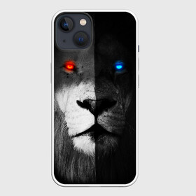 Чехол для iPhone 13 с принтом ЛЕВ   НЕОНОВЫЕ ГЛАЗА в Санкт-Петербурге,  |  | lion | neon | глаза | голова | дикая кошка | животные | кот | кошка | лев | неон | светящиеся глаза | тигр | хищник