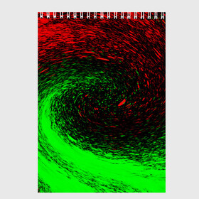 Скетчбук с принтом КРАСНАЯ И ЗЕЛЕНАЯ КРАСКА в Санкт-Петербурге, 100% бумага
 | 48 листов, плотность листов — 100 г/м2, плотность картонной обложки — 250 г/м2. Листы скреплены сверху удобной пружинной спиралью | Тематика изображения на принте: tegunvteg | брызги | зеленая | краска | красная | неон