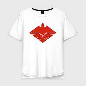 Мужская футболка хлопок Oversize с принтом Семя нации в Санкт-Петербурге, 100% хлопок | свободный крой, круглый ворот, “спинка” длиннее передней части | war_of _fire | война огня | знак | крылья | нация | организация | орел | птица | семя нации | символ | скорпион
