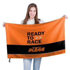 Флаг 3D с принтом KTM | READY TO RACE (Z) в Санкт-Петербурге, 100% полиэстер | плотность ткани — 95 г/м2, размер — 67 х 109 см. Принт наносится с одной стороны | enduro | ktm | moto | moto sport | motocycle | sportmotorcycle | ктм | мото | мото спорт | мотоспорт | спорт мото