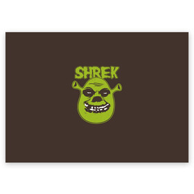 Поздравительная открытка с принтом Shrek. True Ogre в Санкт-Петербурге, 100% бумага | плотность бумаги 280 г/м2, матовая, на обратной стороне линовка и место для марки
 | charming | donkey | fiona | forever | gonna | is | me | once | pinocchio | roll | shrek | somebody | the | told | world | артур | в | гарольд | дракон | кот | лорд | мерлин | навсегда | огр | осел | пиноккио | пряник | сапогах | фаркуад | фиона