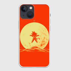Чехол для iPhone 13 mini с принтом Гоку и луна в Санкт-Петербурге,  |  | Тематика изображения на принте: anime | dragon ball | moon | аниме | анимэ | драгон бал | дрэгон бол | жемчуг дракона | луна
