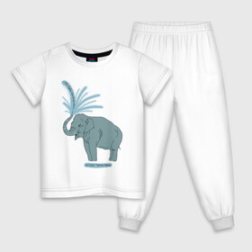 Детская пижама хлопок с принтом Слониха в Санкт-Петербурге, 100% хлопок |  брюки и футболка прямого кроя, без карманов, на брюках мягкая резинка на поясе и по низу штанин
 | льюис | нарния | нос | слон | слониха | хобот | хроники нарнии
