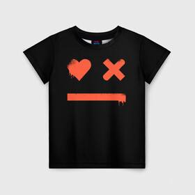 Детская футболка 3D с принтом Smile | Love Death and Robots в Санкт-Петербурге, 100% гипоаллергенный полиэфир | прямой крой, круглый вырез горловины, длина до линии бедер, чуть спущенное плечо, ткань немного тянется | death | ldr | logo | love | netflix | robots | smile | анимация | кино | лого | лср | любовь | нетфликс | роботы | сериал | смайл | смайлик