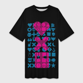 Платье-футболка 3D с принтом Любовь. Смерть. Роботы в Санкт-Петербурге,  |  | death | heart | ldr | logo | love | netflix | robots | smile | анимация | кино | лого | лср | любовь | нетфликс | роботы | сердце | сериал | смайл | смайлик