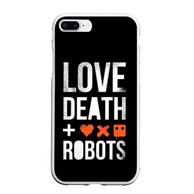 Чехол для iPhone 7Plus/8 Plus матовый с принтом Love Death + Robots в Санкт-Петербурге, Силикон | Область печати: задняя сторона чехла, без боковых панелей | Тематика изображения на принте: death | ldr | logo | love | netflix | robots | smile | анимация | кино | лого | лср | любовь | нетфликс | роботы | сериал | смайл | смайлик