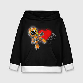 Детская толстовка 3D с принтом K-VRC | Love Death and Robots в Санкт-Петербурге, 100% полиэстер | двухслойный капюшон со шнурком для регулировки, мягкие манжеты на рукавах и по низу толстовки, спереди карман-кенгуру с мягким внутренним слоем | death | heart | hearts | k vrc | ldr | logo | love | netflix | robots | smile | анимация | кино | лого | лср | любовь | нетфликс | роботы | сердце | сериал | смайл | смайлик