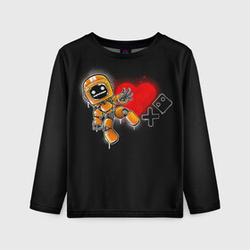 Детский лонгслив 3D с принтом K-VRC | Love Death and Robots в Санкт-Петербурге, 100% полиэстер | длинные рукава, круглый вырез горловины, полуприлегающий силуэт
 | death | heart | hearts | k vrc | ldr | logo | love | netflix | robots | smile | анимация | кино | лого | лср | любовь | нетфликс | роботы | сердце | сериал | смайл | смайлик