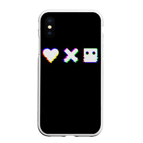 Чехол для iPhone XS Max матовый с принтом Love Death and Robots (Glitch) в Санкт-Петербурге, Силикон | Область печати: задняя сторона чехла, без боковых панелей | Тематика изображения на принте: death | glitch | heart | ldr | logo | love | netflix | robots | smile | анимация | глитч | глич | кино | лого | лср | любовь | нетфликс | роботы | сердце | сериал | смайл | смайлик