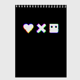 Скетчбук с принтом Love Death and Robots (Glitch) в Санкт-Петербурге, 100% бумага
 | 48 листов, плотность листов — 100 г/м2, плотность картонной обложки — 250 г/м2. Листы скреплены сверху удобной пружинной спиралью | death | glitch | heart | ldr | logo | love | netflix | robots | smile | анимация | глитч | глич | кино | лого | лср | любовь | нетфликс | роботы | сердце | сериал | смайл | смайлик