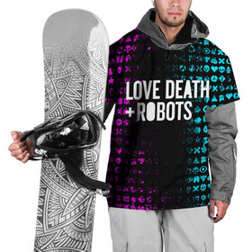 Накидка на куртку 3D с принтом ЛЮБОВЬ СМЕРТЬ И РОБОТЫ в Санкт-Петербурге, 100% полиэстер |  | Тематика изображения на принте: death | hear | ldr | logo | love | netflix | robots | smile | анимация | кино | лого | лср | любовь | нетфликс | роботы | сердце | сериал | смайл | смайлик