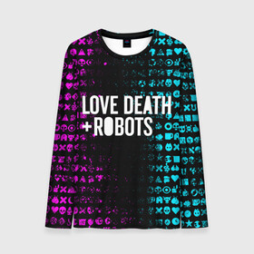 Мужской лонгслив 3D с принтом ЛЮБОВЬ СМЕРТЬ И РОБОТЫ в Санкт-Петербурге, 100% полиэстер | длинные рукава, круглый вырез горловины, полуприлегающий силуэт | death | hear | ldr | logo | love | netflix | robots | smile | анимация | кино | лого | лср | любовь | нетфликс | роботы | сердце | сериал | смайл | смайлик