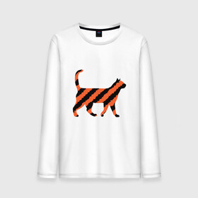 Мужской лонгслив хлопок с принтом Black-Orange Cat в Санкт-Петербурге, 100% хлопок |  | animal | cat | cute | kitty | meow | друг | животные | киска | китти | кот | котенок | котик | котэ | кошечка | кошка | милый | мур | мяу | питомец | тигр