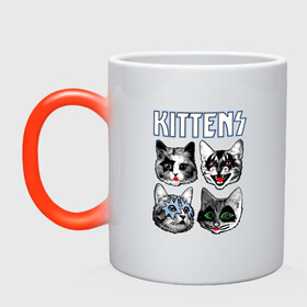 Кружка хамелеон с принтом Kittens в Санкт-Петербурге, керамика | меняет цвет при нагревании, емкость 330 мл | animal | cat | cute | kiss | kitty | meow | rock | гитара | друг | животные | киска | кисс | китти | кот | котенок | котик | котэ | кошечка | кошка | метал | милый | музыка | мур | мяу | питомец | рок | тигр
