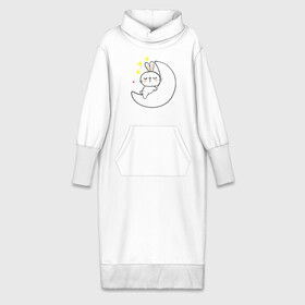 Платье удлиненное хлопок с принтом Милый зайчик на луне в Санкт-Петербурге,  |  | baby | bunny | cute | fashion | kids | moom | rabbit | school | зайчик | заяц | кролик | луна | милый | на луне