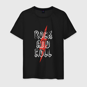 Мужская футболка хлопок с принтом Rock and roll в Санкт-Петербурге, 100% хлопок | прямой крой, круглый вырез горловины, длина до линии бедер, слегка спущенное плечо. | and | heavy | metal | music | n | rock | roll | гитара | музыка | рок | тяжелый