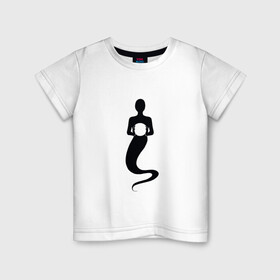 Детская футболка хлопок с принтом Силуэт духа пустоты в Санкт-Петербурге, 100% хлопок | круглый вырез горловины, полуприлегающий силуэт, длина до линии бедер | дух | дыра в груди | пустота | силуэт | черный