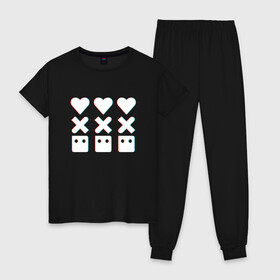 Женская пижама хлопок с принтом Love, Death and Robots | Лого Глитч (Z) в Санкт-Петербурге, 100% хлопок | брюки и футболка прямого кроя, без карманов, на брюках мягкая резинка на поясе и по низу штанин | death | glitch | logo | love | love death robots | netflix | robots | vedeathrobots | xbot 4000 | глитч | лого | любовь | нетфликс | роботы | сериал | сериалы