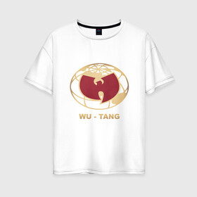 Женская футболка хлопок Oversize с принтом Wu-Tang World в Санкт-Петербурге, 100% хлопок | свободный крой, круглый ворот, спущенный рукав, длина до линии бедер
 | Тематика изображения на принте: black | hiphop | method man | music | new york | nyc | odb | old school | rap | rza | wu tang clan | wutang | ву тэнг | граффити | микрофон | музыка | нью йорк | рэп | рэпер | хипхоп
