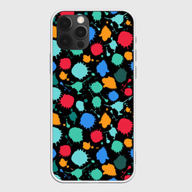 Чехол для iPhone 12 Pro с принтом Брызги красок в Санкт-Петербурге, силикон | область печати: задняя сторона чехла, без боковых панелей | брызги | краски | палитра | пятна | радуга | текстура | цвет | яркое
