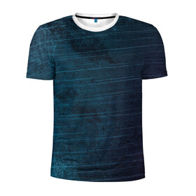 Мужская футболка 3D спортивная с принтом Texture. Blue Ripples в Санкт-Петербурге, 100% полиэстер с улучшенными характеристиками | приталенный силуэт, круглая горловина, широкие плечи, сужается к линии бедра | background | blue | dark | gradient | lines | paints | purple | red | ripples | spot | spots | stripes | texture | waves | волны | голубая | градиент | краски | красный | линии | полосы | пятна | пятно | рябь | текстура | темная | тьма | фиолето
