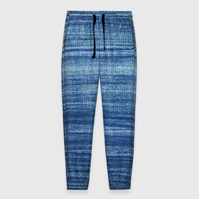 Мужские брюки 3D с принтом Texture. Denim в Санкт-Петербурге, 100% полиэстер | манжеты по низу, эластичный пояс регулируется шнурком, по бокам два кармана без застежек, внутренняя часть кармана из мелкой сетки | background | blue | dark | denim | gradient | ice | jeans | paints | ripples | spot | spots | stripes | texture | white | белый | градиент | джинсы | лед | линии | полосы | пятна | пятно | светлый | синий | текстура | темная | ткань | тьма | фон