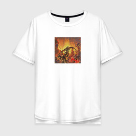 Мужская футболка хлопок Oversize с принтом DOOM Вышивка в Санкт-Петербурге, 100% хлопок | свободный крой, круглый ворот, “спинка” длиннее передней части | doom | eternal | вышивка | дум | игра | палач рока | пиксель арт