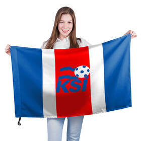 Флаг 3D с принтом Сборная Исландии в Санкт-Петербурге, 100% полиэстер | плотность ткани — 95 г/м2, размер — 67 х 109 см. Принт наносится с одной стороны | англия | видео | исландия | новости | последние новости | россия | сборная | сборная исландии | спорт | франция | футбол | чемпионат европы