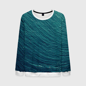 Мужской свитшот 3D с принтом Endless Sea в Санкт-Петербурге, 100% полиэстер с мягким внутренним слоем | круглый вырез горловины, мягкая резинка на манжетах и поясе, свободная посадка по фигуре | background | blue | dark | gradient | green | lines | ocean | paints | ripples | sea | spot | spots | stripes | texture | waves | волны | голубая | градиент | зеленый | краски | линии | море | океан | полосы | пятна | пятно | рябь | текстура | т