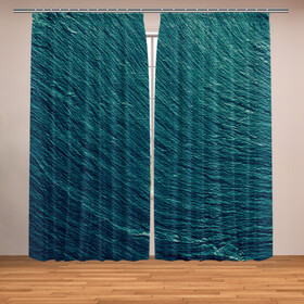 Фотошторы с принтом Endless Sea в Санкт-Петербурге, Блэкаут (светозащита 90%) / Габардин (светозащита 40% | 2 полотна шириной по 145 см; Высота 200-300 см; Крепление: шторная лента (на крючки); | Тематика изображения на принте: background | blue | dark | gradient | green | lines | ocean | paints | ripples | sea | spot | spots | stripes | texture | waves | волны | голубая | градиент | зеленый | краски | линии | море | океан | полосы | пятна | пятно | рябь | текстура | т