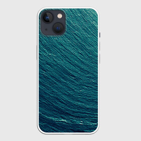 Чехол для iPhone 13 с принтом Endless Sea в Санкт-Петербурге,  |  | background | blue | dark | gradient | green | lines | ocean | paints | ripples | sea | spot | spots | stripes | texture | waves | волны | голубая | градиент | зеленый | краски | линии | море | океан | полосы | пятна | пятно | рябь | текстура | т