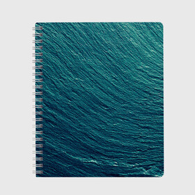 Тетрадь с принтом Endless Sea в Санкт-Петербурге, 100% бумага | 48 листов, плотность листов — 60 г/м2, плотность картонной обложки — 250 г/м2. Листы скреплены сбоку удобной пружинной спиралью. Уголки страниц и обложки скругленные. Цвет линий — светло-серый
 | background | blue | dark | gradient | green | lines | ocean | paints | ripples | sea | spot | spots | stripes | texture | waves | волны | голубая | градиент | зеленый | краски | линии | море | океан | полосы | пятна | пятно | рябь | текстура | т