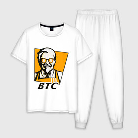 Мужская пижама хлопок с принтом BITCOIN / БИТКОИН / KFC в Санкт-Петербурге, 100% хлопок | брюки и футболка прямого кроя, без карманов, на брюках мягкая резинка на поясе и по низу штанин
 | Тематика изображения на принте: binance | binance com | bitcoin | bittrex com | btc | exmo me | hodl | kfc | trading | банан | банан биржа | бинанс | биткоин | график | криптовалюта биржа | криптотрейдер | криптотрейдинг | кфс. | трейдинг