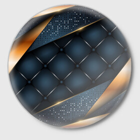 Значок с принтом 3D VIP GOLD CORNERS в Санкт-Петербурге,  металл | круглая форма, металлическая застежка в виде булавки | Тематика изображения на принте: 3d | 3д | luxury | versace | vip | абстракция | блеск | блестки | версаче | вип | паттерн | роскошь | соты | текстуры