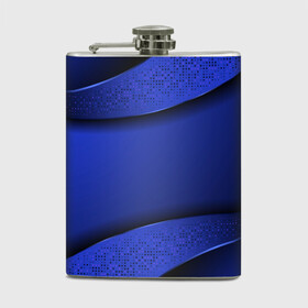 Фляга с принтом 3D BLUE Вечерний синий цвет в Санкт-Петербурге, металлический корпус | емкость 0,22 л, размер 125 х 94 мм. Виниловая наклейка запечатывается полностью | 3d | 3д | luxury | versace | vip | абстракция | блеск | блестки | версаче | вип | паттерн | роскошь | соты | текстуры