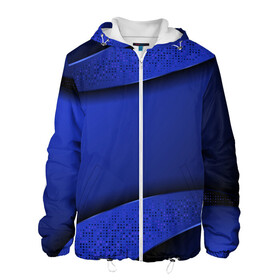 Мужская куртка 3D с принтом 3D BLUE Вечерний синий цвет в Санкт-Петербурге, ткань верха — 100% полиэстер, подклад — флис | прямой крой, подол и капюшон оформлены резинкой с фиксаторами, два кармана без застежек по бокам, один большой потайной карман на груди. Карман на груди застегивается на липучку | 3d | 3д | luxury | versace | vip | абстракция | блеск | блестки | версаче | вип | паттерн | роскошь | соты | текстуры