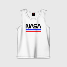 Детская майка хлопок с принтом NASA в Санкт-Петербурге,  |  | astronomy | fashion | logo | nasa | national | rocket | sky | space | stars | text | usa | звезды | космос | линии | логотип | модные | надпись | наса | планеты | полоски | ракеты | сша | текст