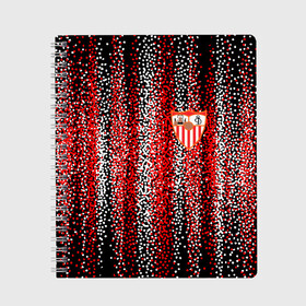 Тетрадь с принтом Sevilla в Санкт-Петербурге, 100% бумага | 48 листов, плотность листов — 60 г/м2, плотность картонной обложки — 250 г/м2. Листы скреплены сбоку удобной пружинной спиралью. Уголки страниц и обложки скругленные. Цвет линий — светло-серый
 | bono | diego carlos | fernando | football | goal | gol | goles | highlights | kounde | laliga | laliga santander | liga | luuk de jong | ocampos | rakitic | resumen | sevilla | suso