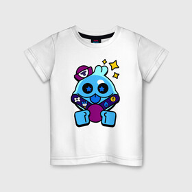 Детская футболка хлопок с принтом SQUEAK (ICON) 5 в Санкт-Петербурге, 100% хлопок | круглый вырез горловины, полуприлегающий силуэт, длина до линии бедер | android | brawl | brawl stars | clash | game | squeak | stars | андроид | игра | мобильные игры | скуик